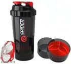 Plastic Protein Shaker Bottle (Black, 500 ml)