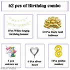 62 Pcs 8th Birthday Decoration kit, Golden, Set of 1