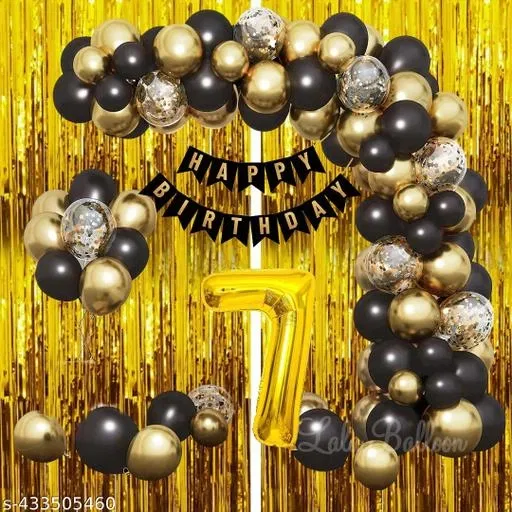 33 Pcs 7th Birthday Decoration kit for Kids, Multicolour, Set of 1