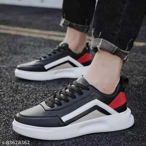 Sleek AST Sneakers for Men (Black, IND-8)