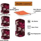 PVC Printed Fridge Top Cover with 3 Pcs Shelf Mats & Handle Cover 