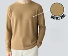 Cotton Blend Solid Sweatshirt for Men, Brown 