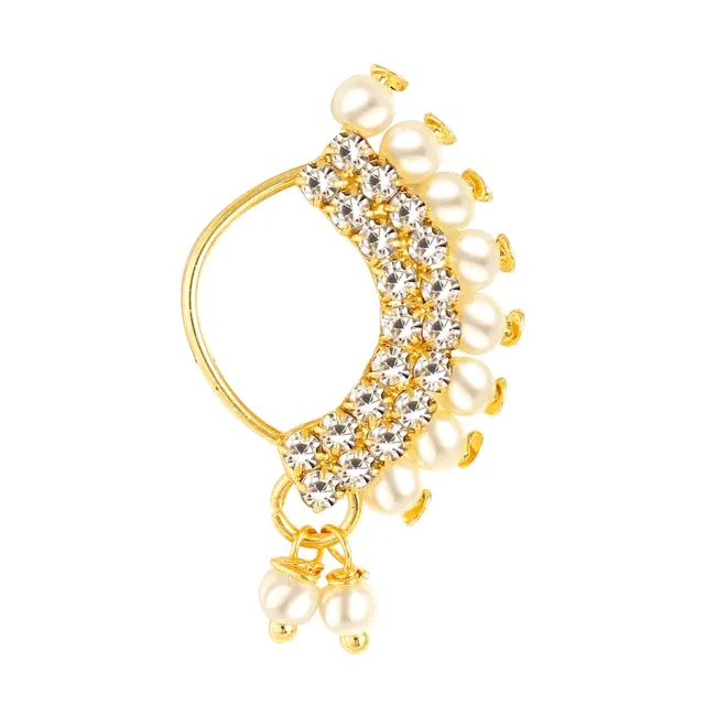 Gold Plated Designer Nosepin for Women (Multicolor)