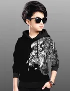 Cotton Blend Printed Hoodie for Boys 