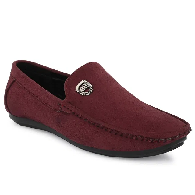 Loafers for Men (Maroon, 6)