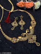 Alloy Necklace with Earrings for Women 