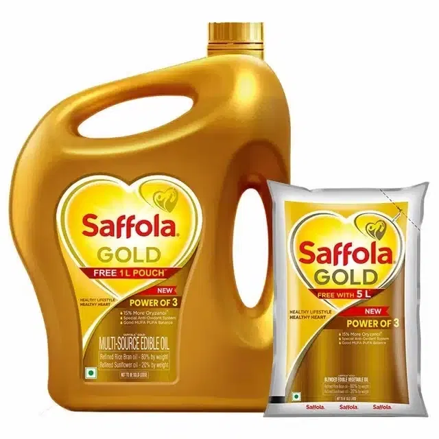 सफोला गोल्ड हैल्थी लाइफस्टाइल एडिबल ऑइल 5 L (जार) + फ्री 1 L (पाउच)