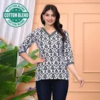 Cotton Floral Print Short Kurti for Women 