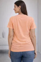 Cotton Blend Printed T-shirt for Men, Peach 