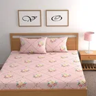 CG Homes Cotton Bedsheet 90x100 Inch with 2 Pillow Cover 