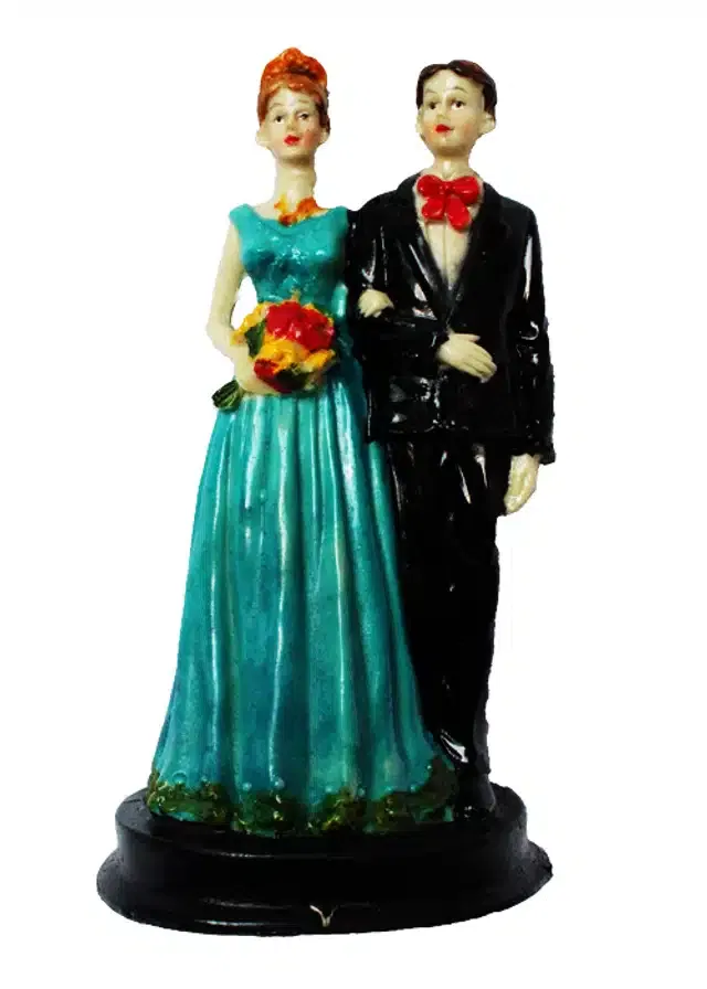 Polyresin Loving Couple Showpiece (Multicolor, 22 cm)