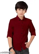 Solid Long Sleeve Spread Collar Shirt for Boys 