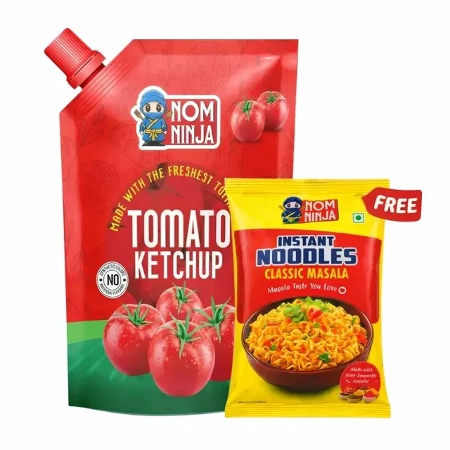 नोम निंजा टोमेटो केचप 950 g + नोम निंजा इंस्टेंट मसाला नूडल्स 50 g (फ्री)