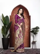 Banarasi Silk Jacquard Print Saree for Women 