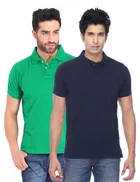 Polo Solid Cotton Blend T-shirts for Men, Pack of 4 