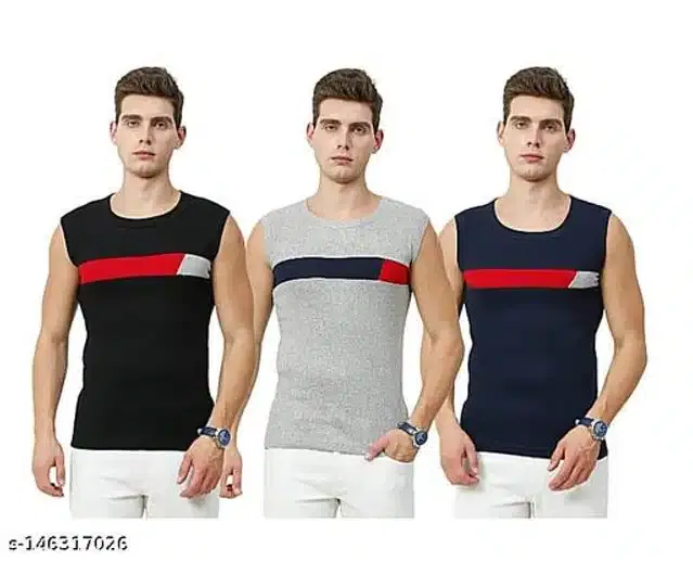 Gym Vests for Men (Multicolor, XS) (Pack of 3)