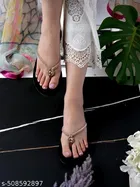 Embellished Synthetic Flat Sandals for Women 