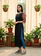 Floral Align Straight kurti for Women 