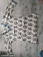 Cotton Printed Short Kurti for Women, Cream 