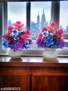 Plastic Artificial Flowers, Multioclor, Pack of 2