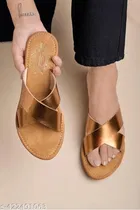 Shoetopia Brown Flat Sandals 