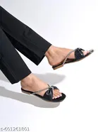 Shoetopia Embellished Flat Sandals - Black 