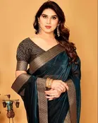 Lycra Blend Solid Saree for Women 