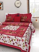 Cotton Queen Bedsheet with 2 Pillow Cover 