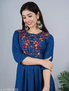 Rayon Embroidred Anarkali Kurti for Women 