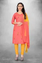 Cotton Slub Unstitched Dress Material for Women 