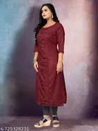 Floral Embroidered Cotton Kurti for Women 