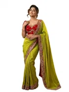 Bollywood Embroidered Chiffon Saree for Women 