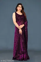 Lycra Sequence Saree for Women 