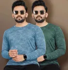 Printed Round Neck Polyester T-Shirts 