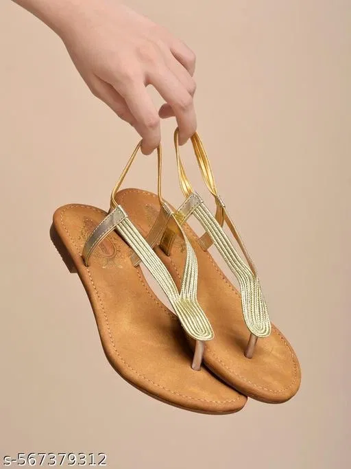 Shoetopia Women's Flats - Gold (Size 8.0)