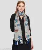 Poly Chiffon Printed Scarves for Women, Multicolor, Pack of 2