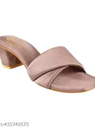 Solid Suede Open Toe Block Heels for Kids 