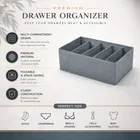 Wardrobe Clothes Organizer, Nonwoven Fabric Durable with 6 Grids partition 32*15*10cm