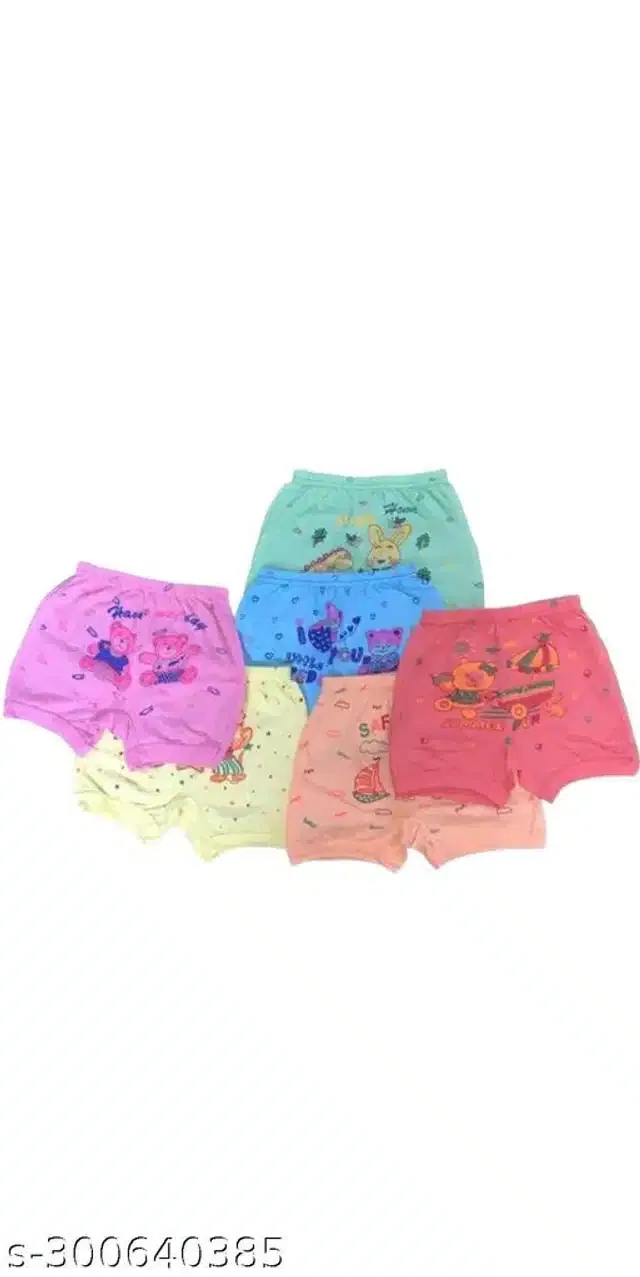 Cotton Innerwear Shorts for Kids (Multicolor, 12-18 Months) (Pack of 6)