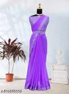 Georgette Saree for Women, Lavender 