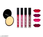 Combo of Compact with 4 Pcs Liquid Lipsticks 
