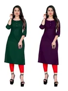 Crepe Solid Kurtis for Women 