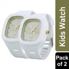 Kids Square Dial Analog Watch - Pack of 2, White