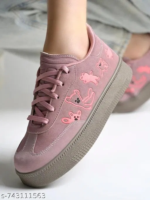 Shoetopia Girls Sneakers Peach (15-16 Years)