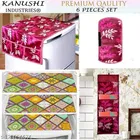 KANUSHI Industries® 1Pc Fridge Cover for Top with 6 Utility Pockets 