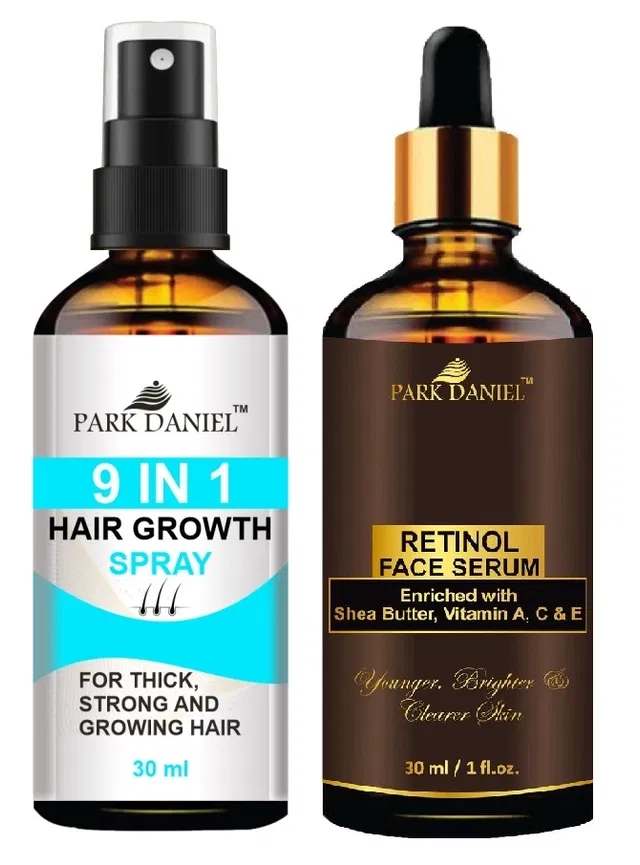 Park Daniel 9 in 1 Hair Growth Spray with Retinol Face Serum (30 ml, Set of 2)