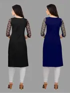Crepe Solid Kurtis for Women 
