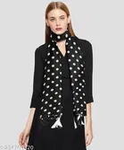 Chiffon Scarves for Women, Black, Pack of 2