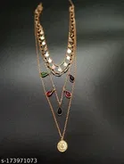 Trendy Urbanic Layered Minimal Necklace With Stone for Girls And Women
