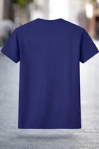 Chest Print Polyester T-Shirts for Men ,Navy Blue 